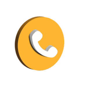 free call icon 3d circle orange free png